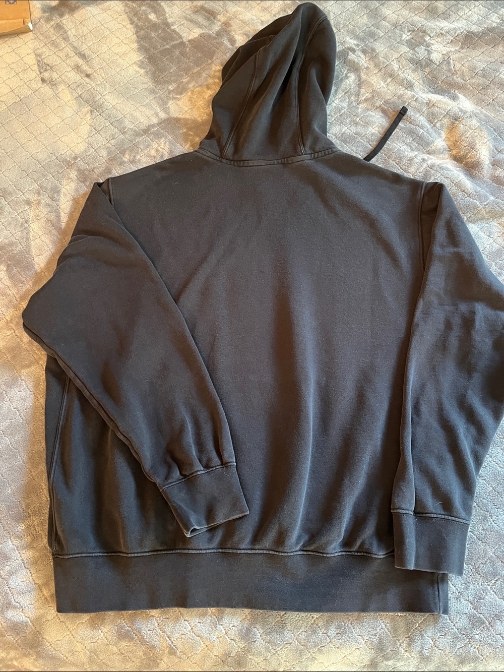 Nike Black Pullover Hoodie with White Swoosh men’s size L - Picture 4 of 4